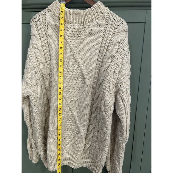 Nature Company 100% Wool Vintage Fisherman Chunky Cable Knit Sweater Size‎ L - Picture 9 of 11